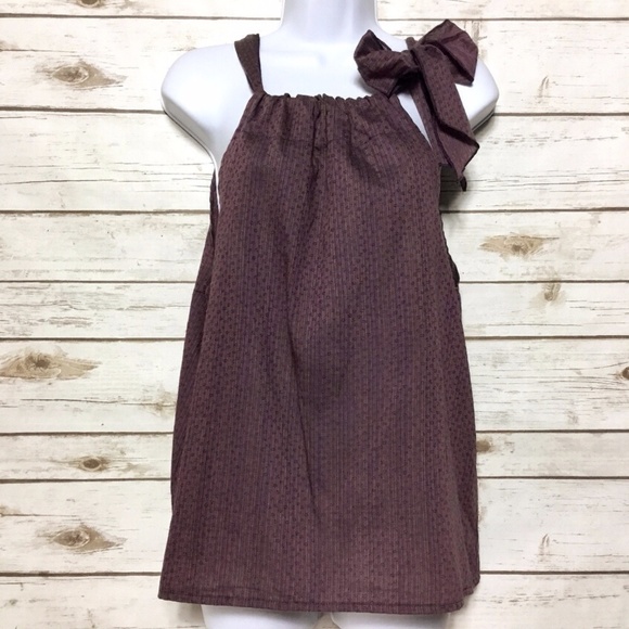 French Connection Adjustable Tank Top w/ Bow Sz L - Picture 1 of 7